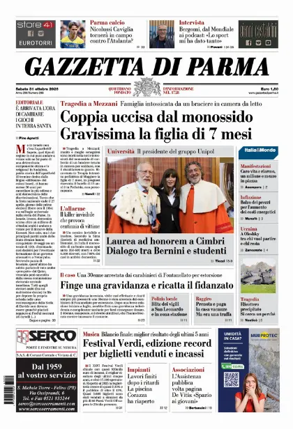 Prima pagina Gazzetta di Parma