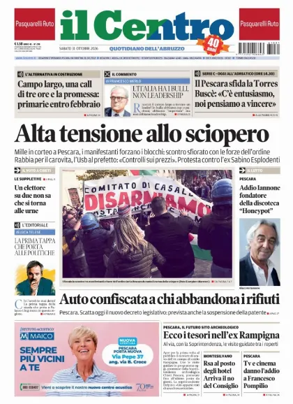 Prima pagina Il Centro | Pescara