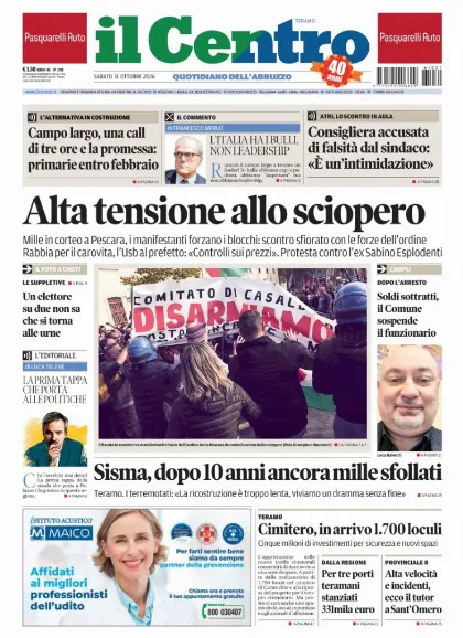 Prima pagina Il Centro | Teramo