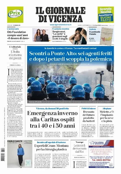 Prima pagina Il Giornale di Vicenza