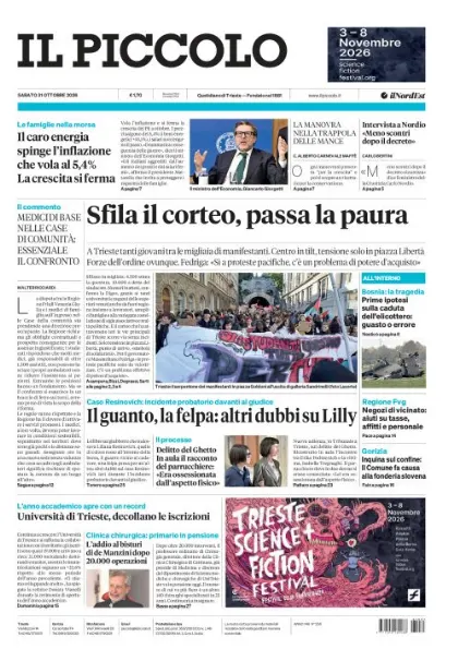 Prima pagina Il Piccolo | Trieste