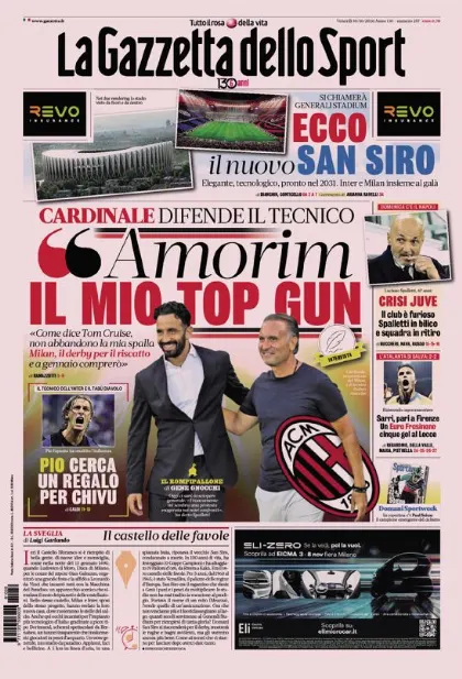 Prima pagina La Gazzetta dello Sport