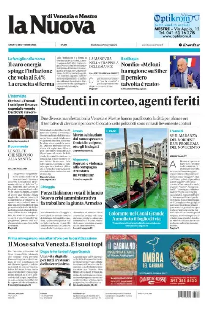 Prima pagina La Nuova di Venezia e Mestre | Venezia e Mestre