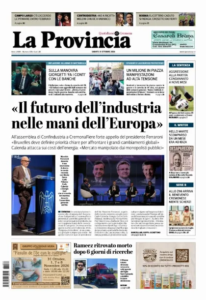 Prima pagina La Provincia