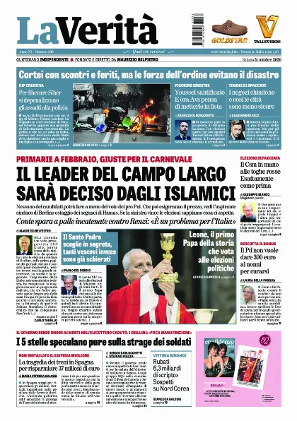 Prima pagina La Verita