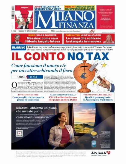Prima pagina MF Milano Finanza