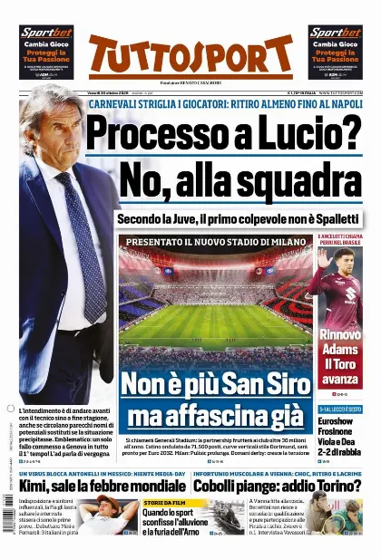 Prima pagina Tuttosport