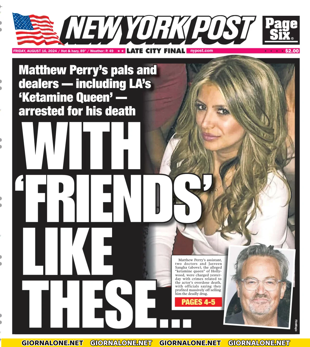 Prima pagina di New York Post