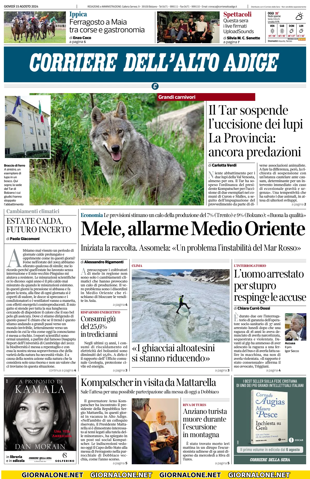 Prima pagina di Corriere Fiorentino